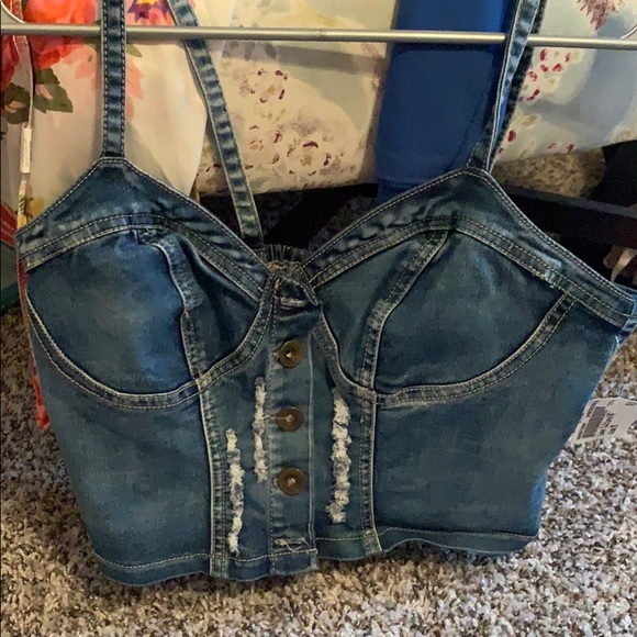 Denim crop top! - Picture 1 of 3